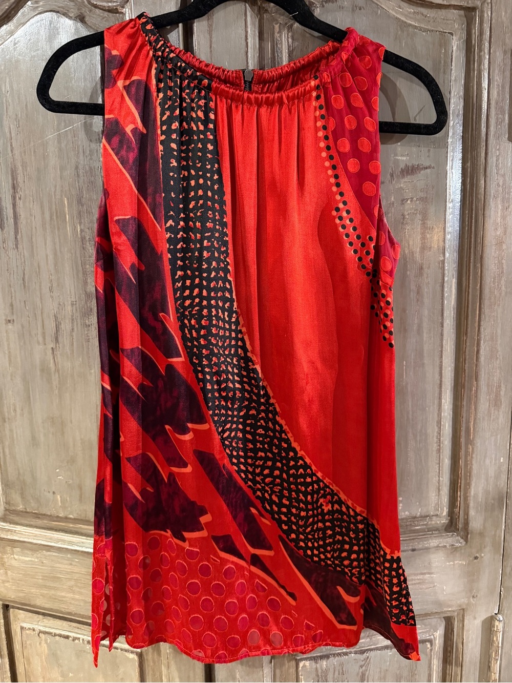 CAbi (#154) vintage silk blend sleeveless tunic